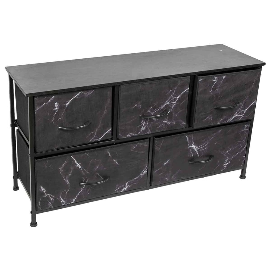 Wooden drawer with 5 fabric compartments, size 100*30.5*55 cm