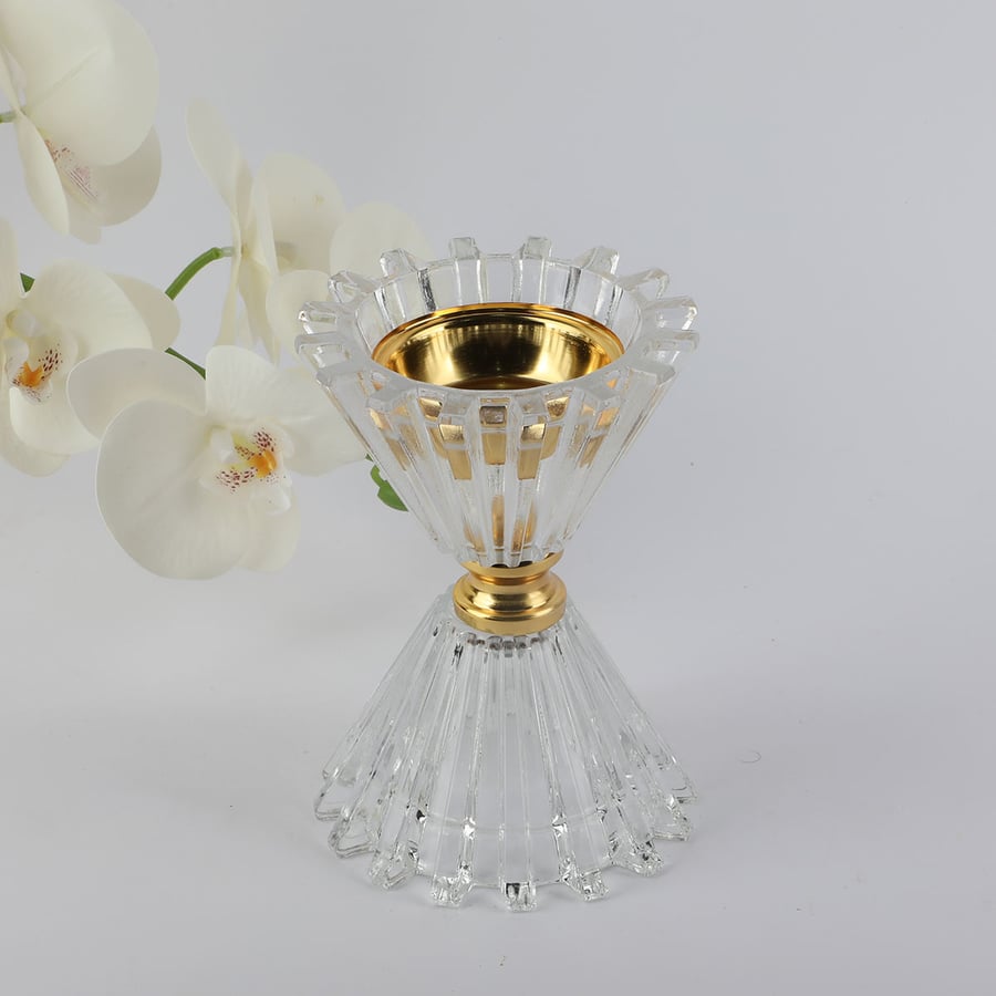 Crystal transparent incense burner, 17 cm size, height