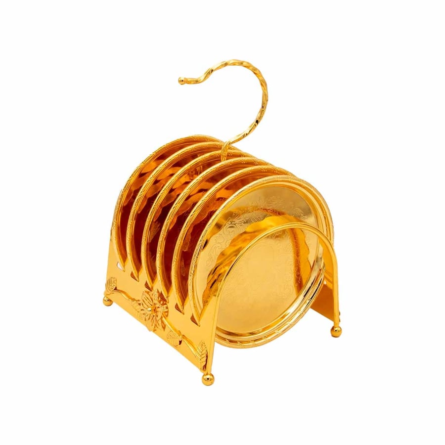 Gold plate stand 6 plates, plate size 12.5 cm