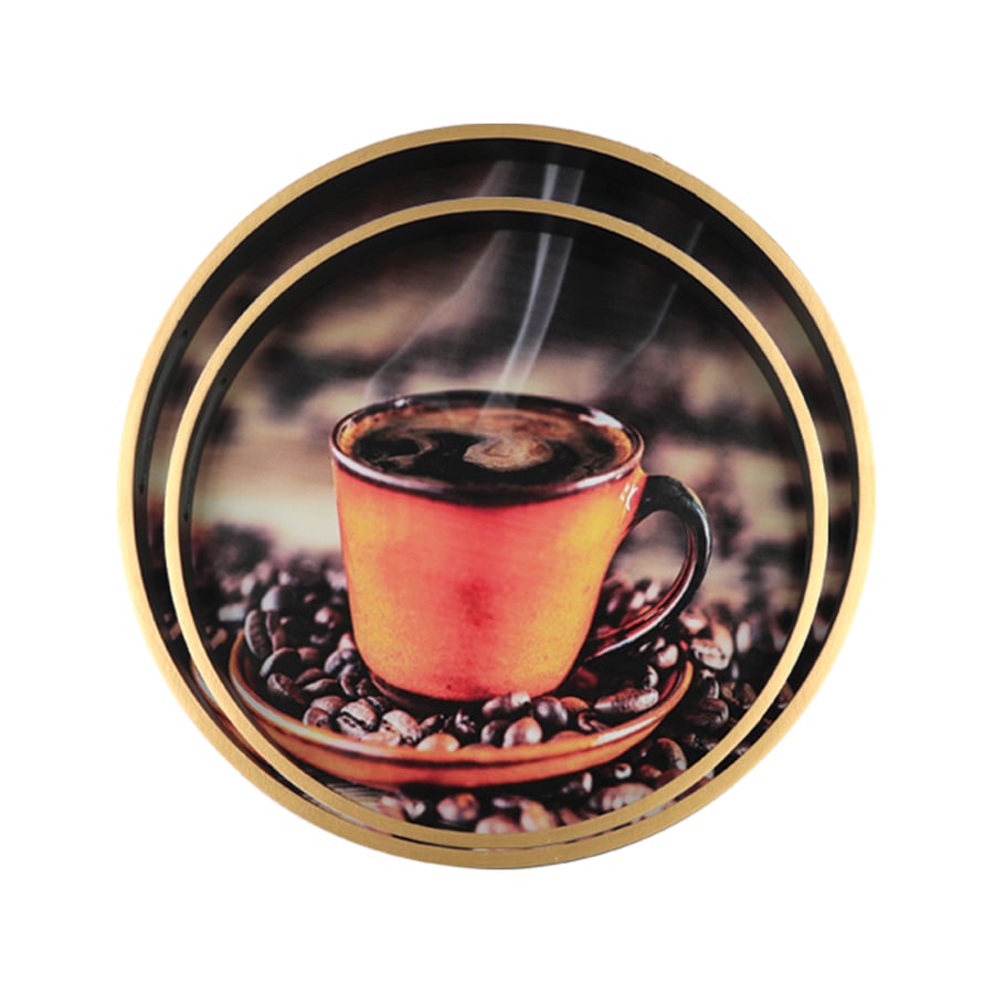 Wooden round تبسي set 2 pieces