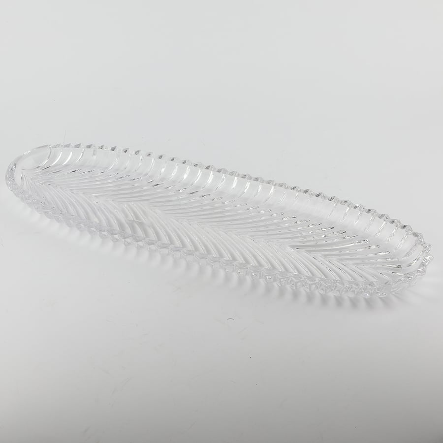 Transparent glass serving tray size 14*50cm