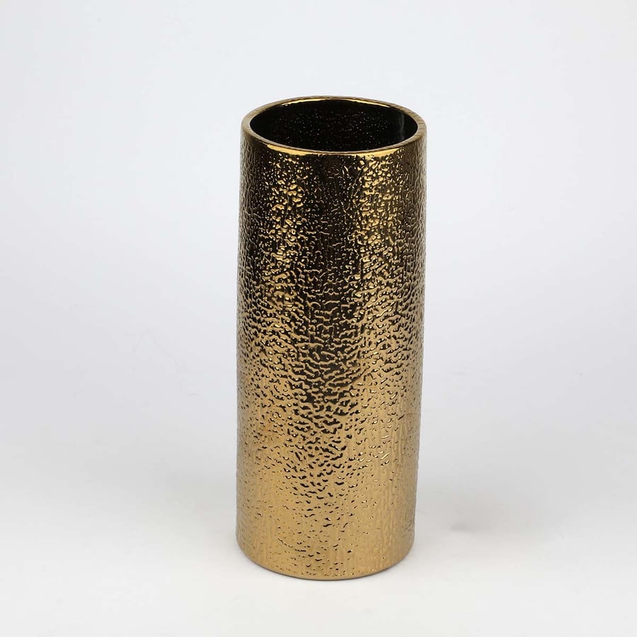 Elegant golden ceramic vase size 24*10 cm