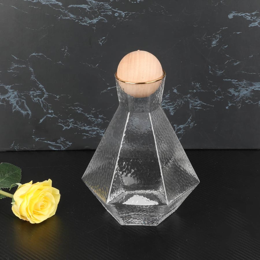 Clear glass jacket with gold