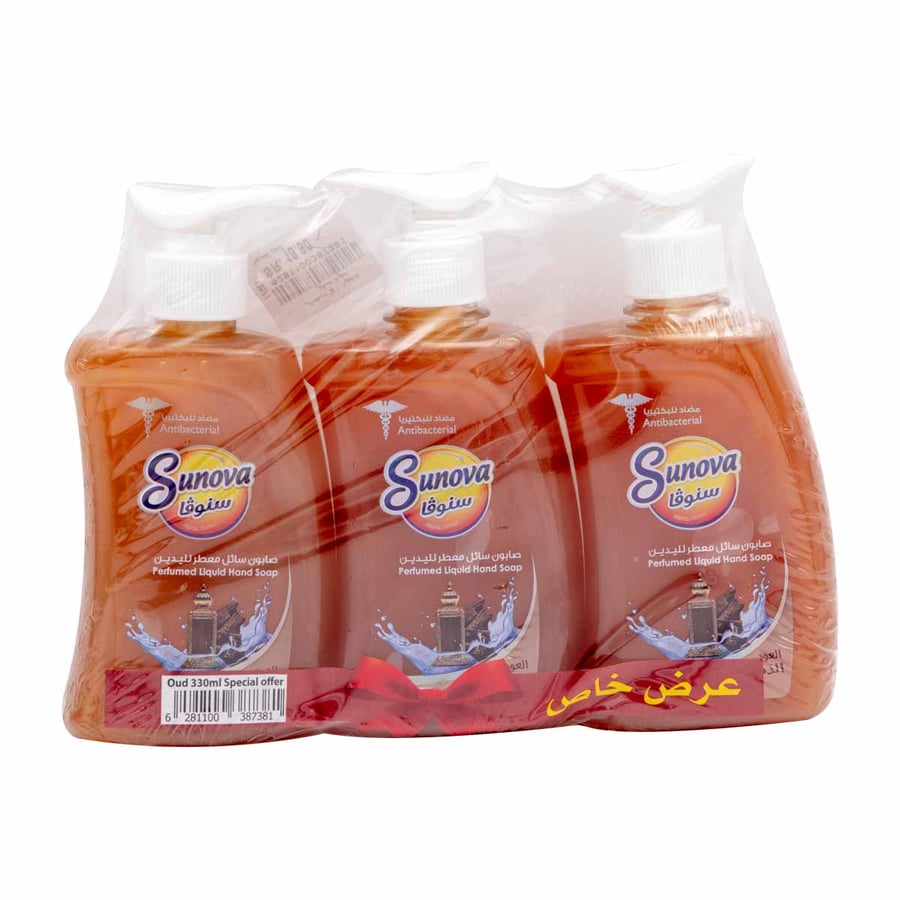 سنوفا صابون سائل ومعطر لليدين برائحة العود الذهبي
