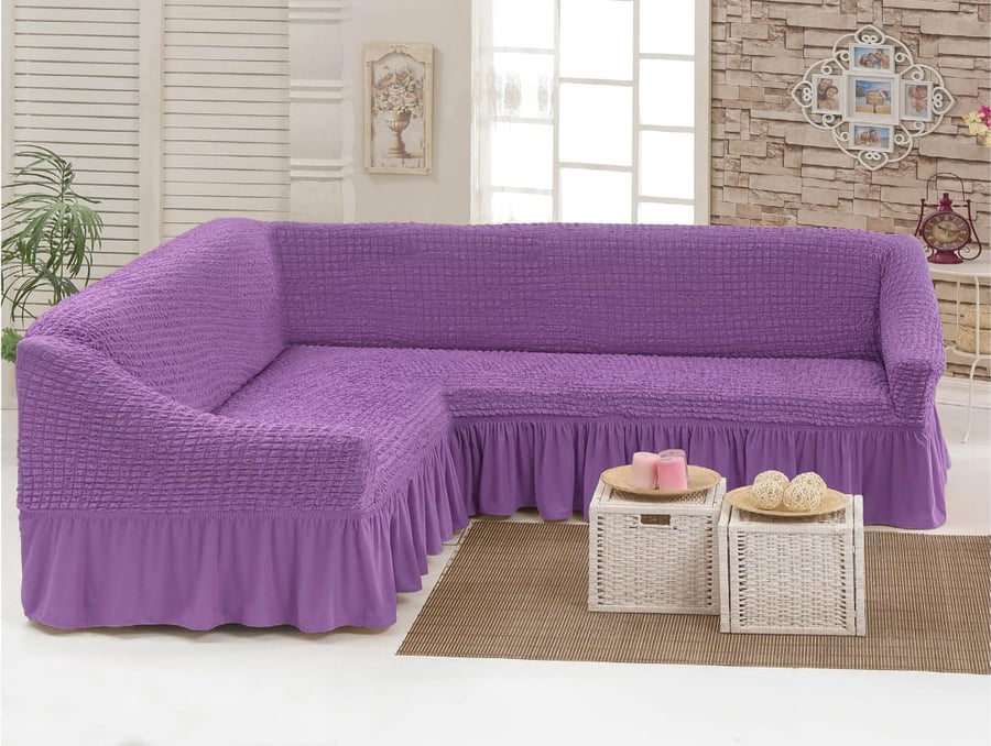 Multi-colored corner sofa cover