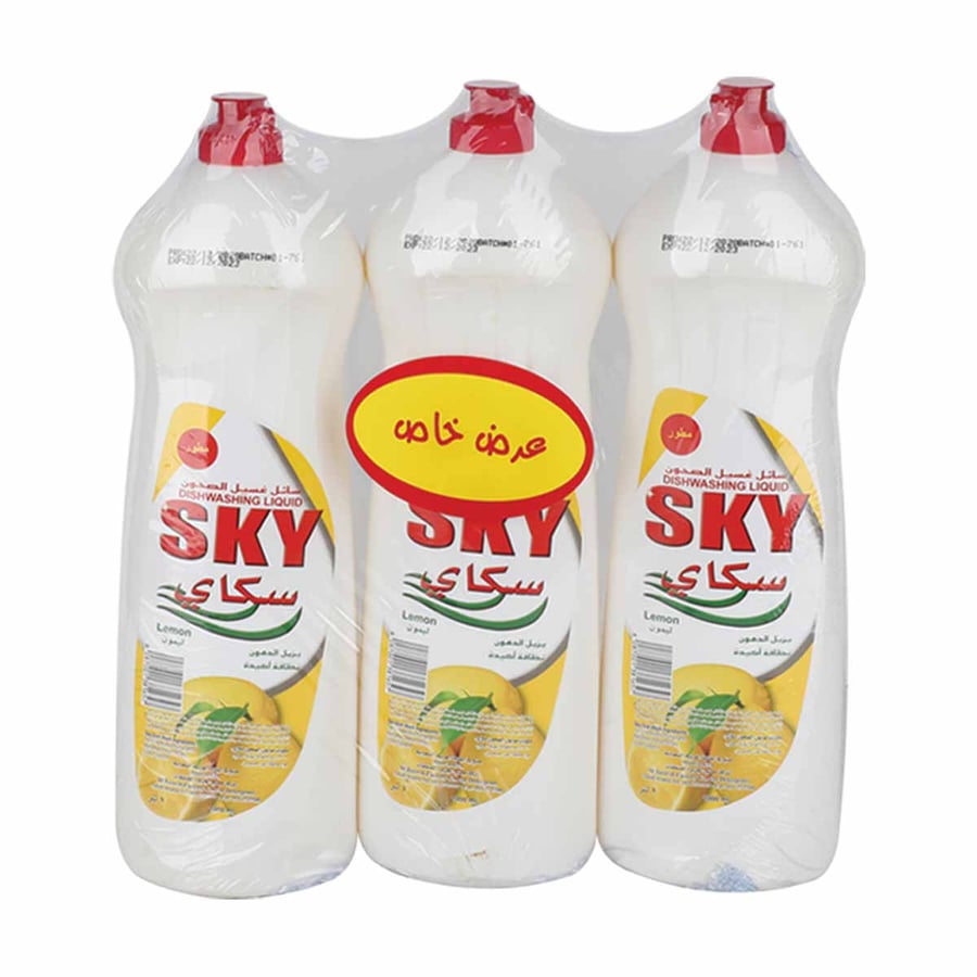 سكاي سائل غسيل صحون 3 حبة ليمون الحبة 1 لتر