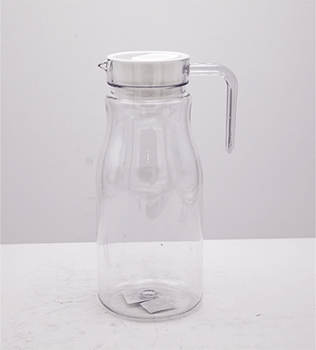 Transparent plastic jerrycan with white lid