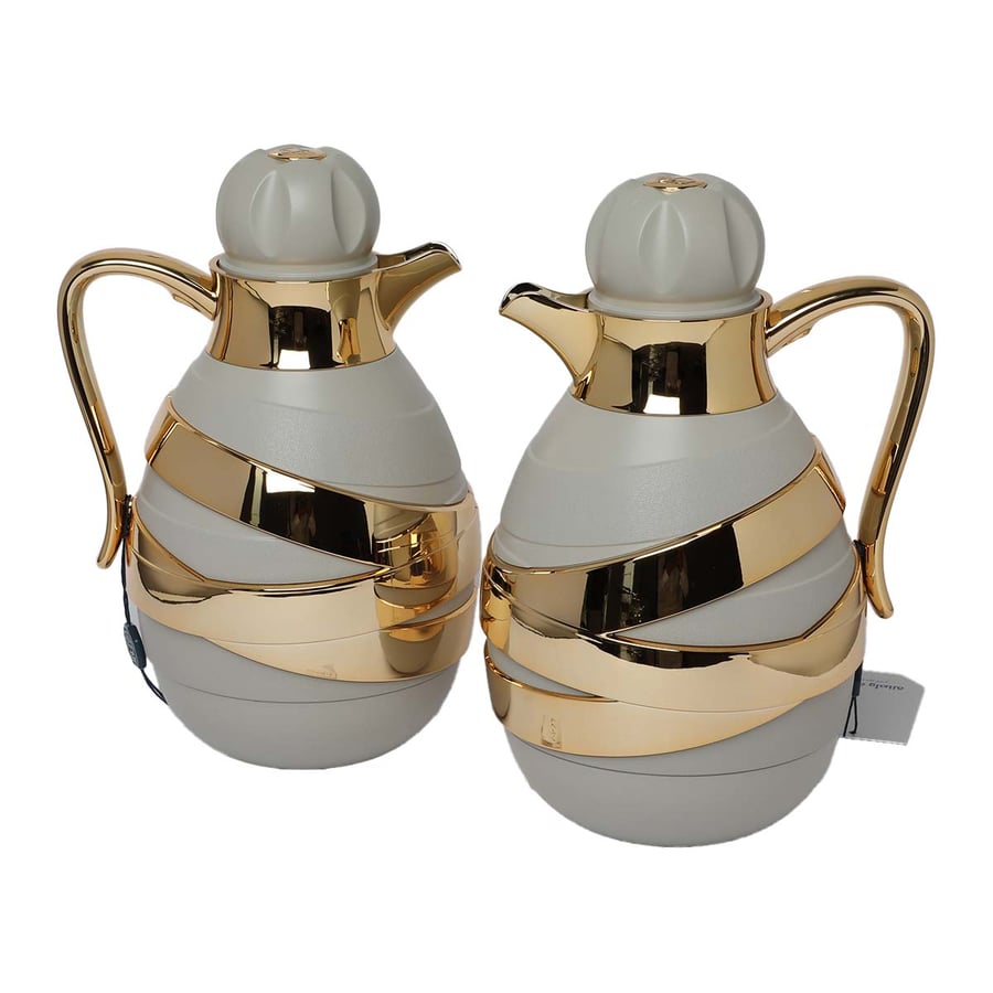 طقم ترامس روعة  رمادي مع ذهبي  1L+1L