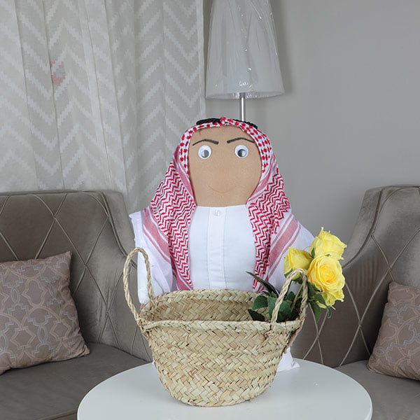 سلة خوص عروسة توزيعات ارتفاع 50سم