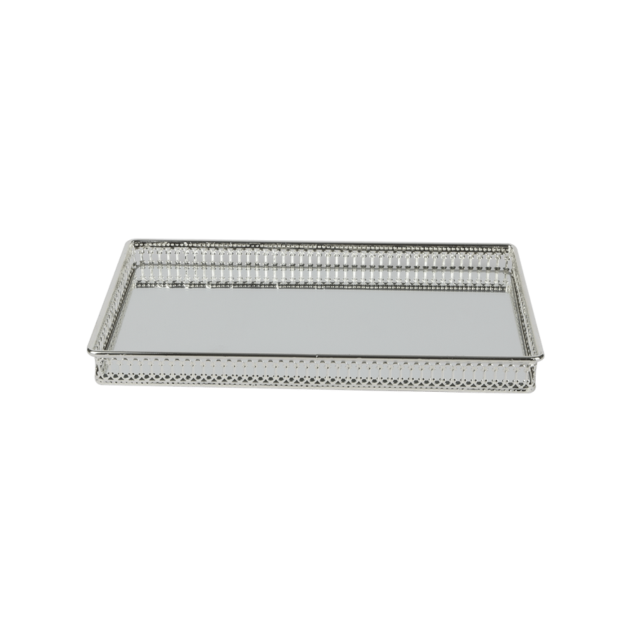 Rectangular silver mirror tray 42*28 cm