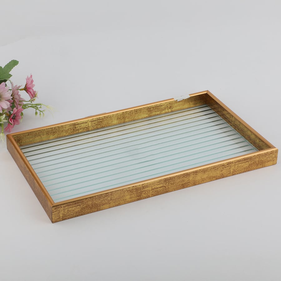 تبسي زجاج شفاف مستطيل مقاس 20*35سم