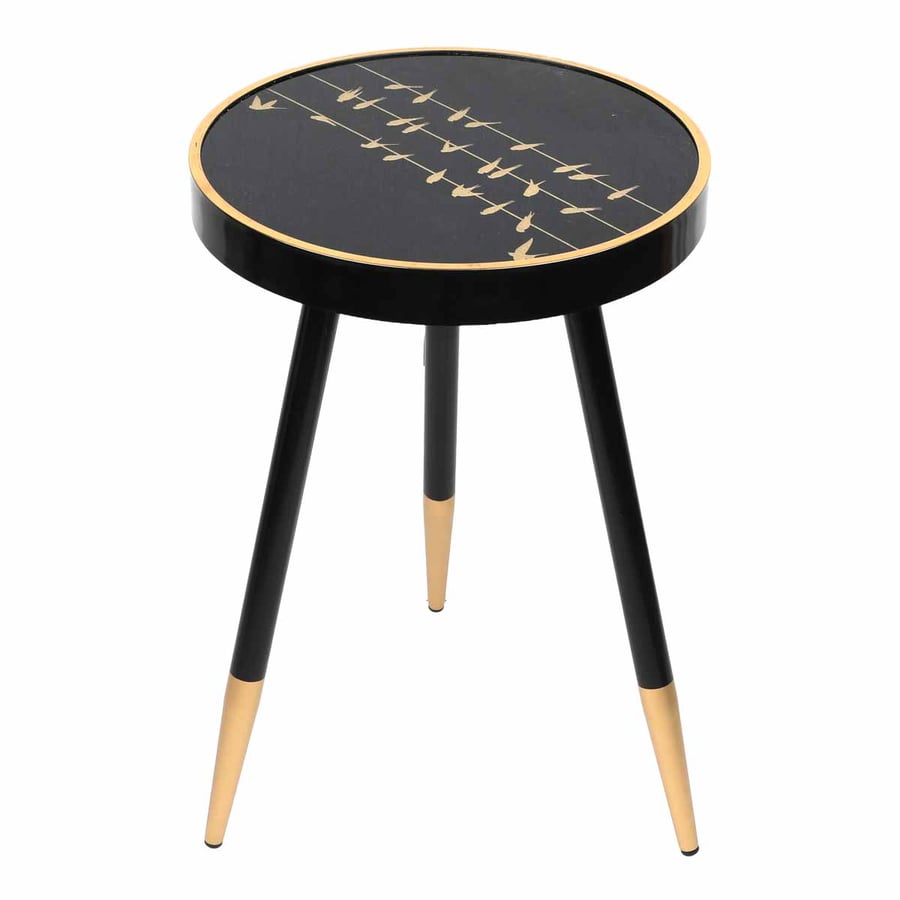 Round service tea table with iron legs 37*55 cm