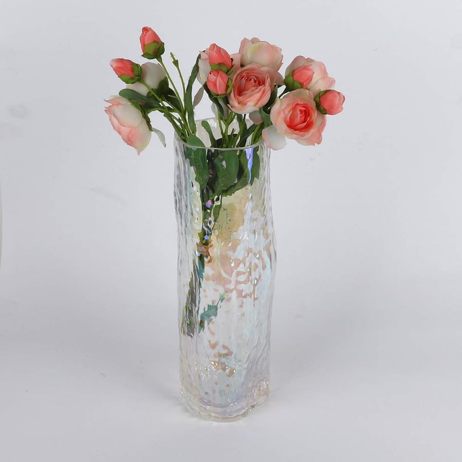 Transparent glass vase, height 35 cm