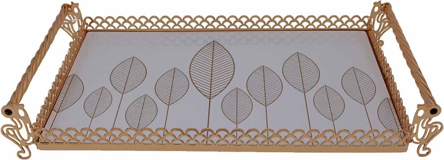 طوفرية تقديم ذهبي مزخرف 45.5*26 سم