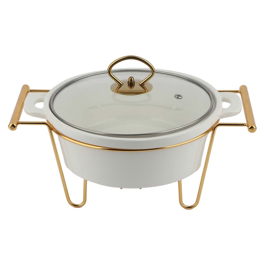 Ceramic round heater with gold base, 21 cm size