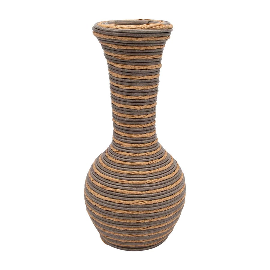 مزهرية مزخرف بالخوص بيج/بني 35.5*14 سم