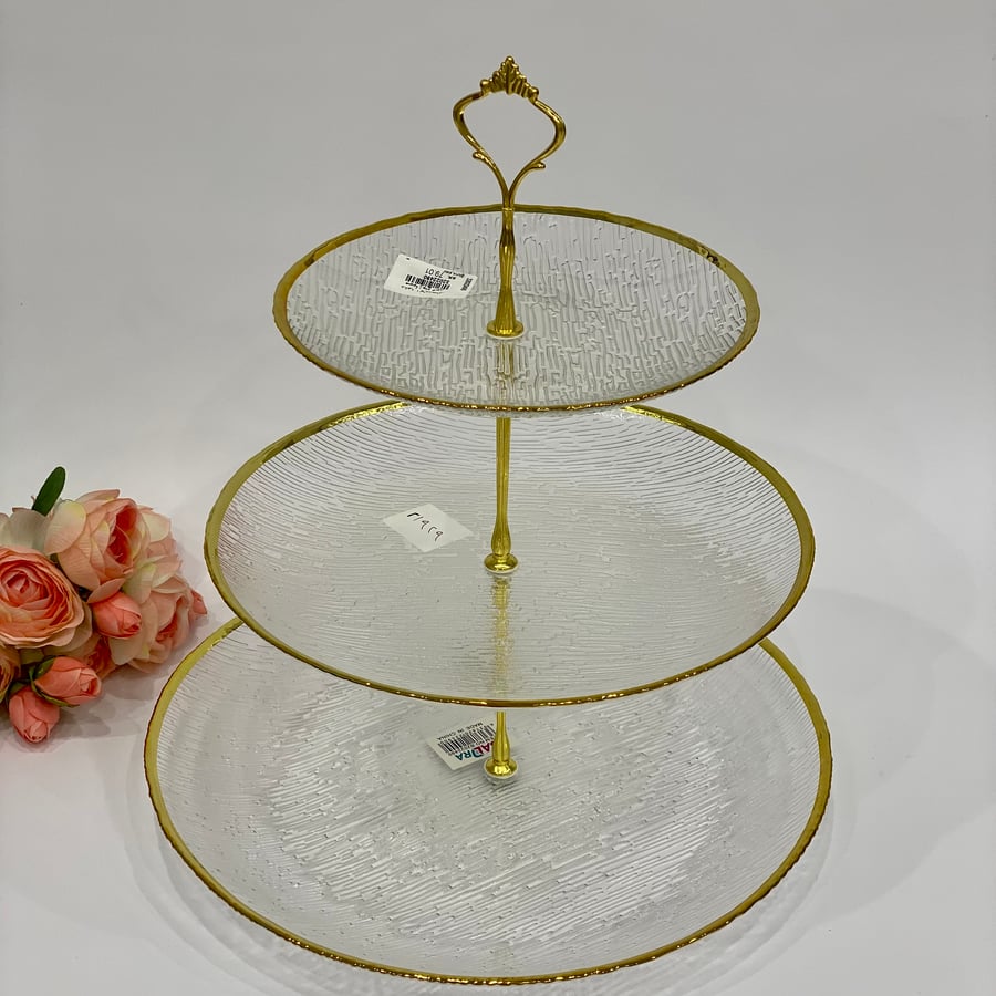 Glass presentation trolley, 3 levels, height 33*20*26*32 cm