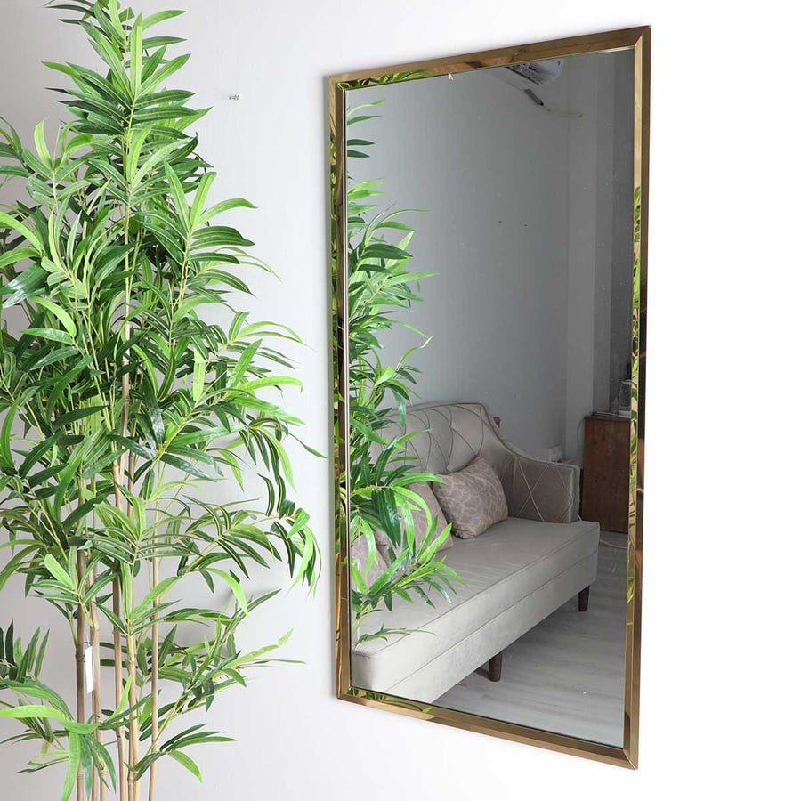 مرايا حائط مستطيل باطار استيل  120*60 سم