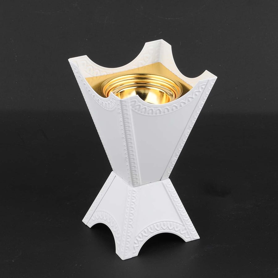 مبخرة  ذهبي مع ابيض مقاس 17 سم