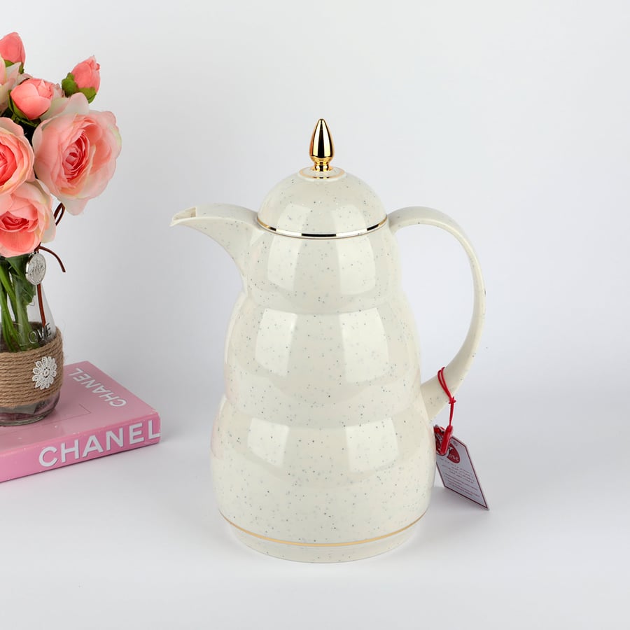 Rose thermos, coffee, white color, 0.65 liter