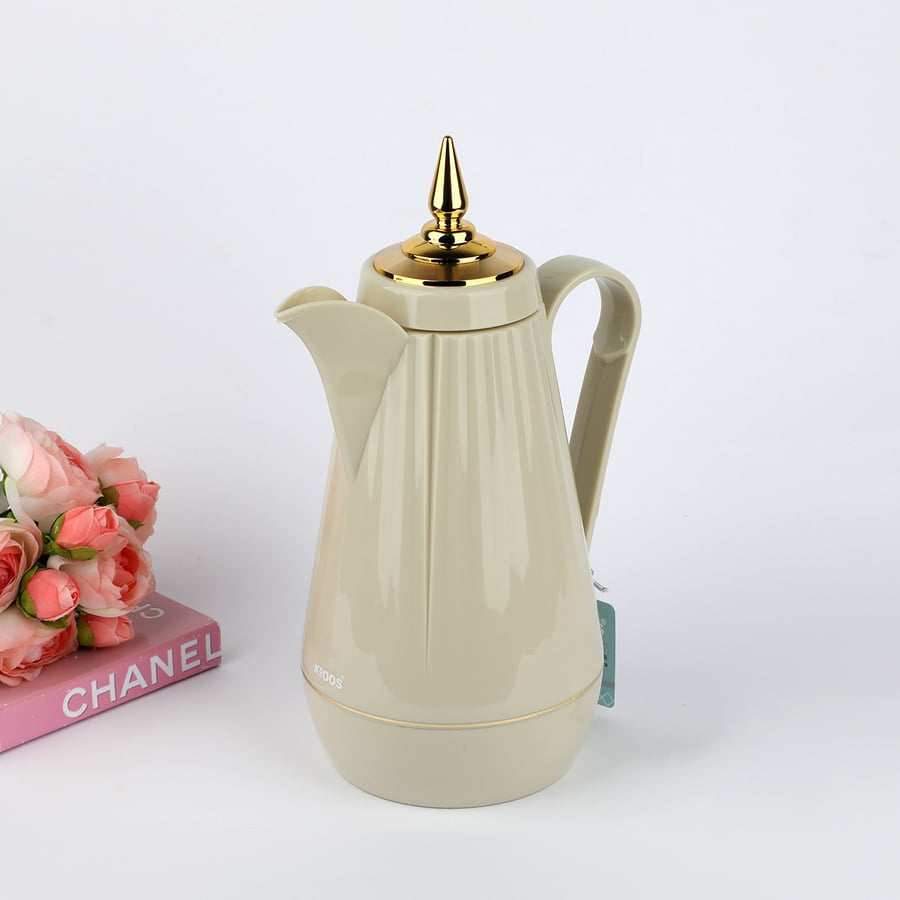 Thermos cross beige with gold 1 liter