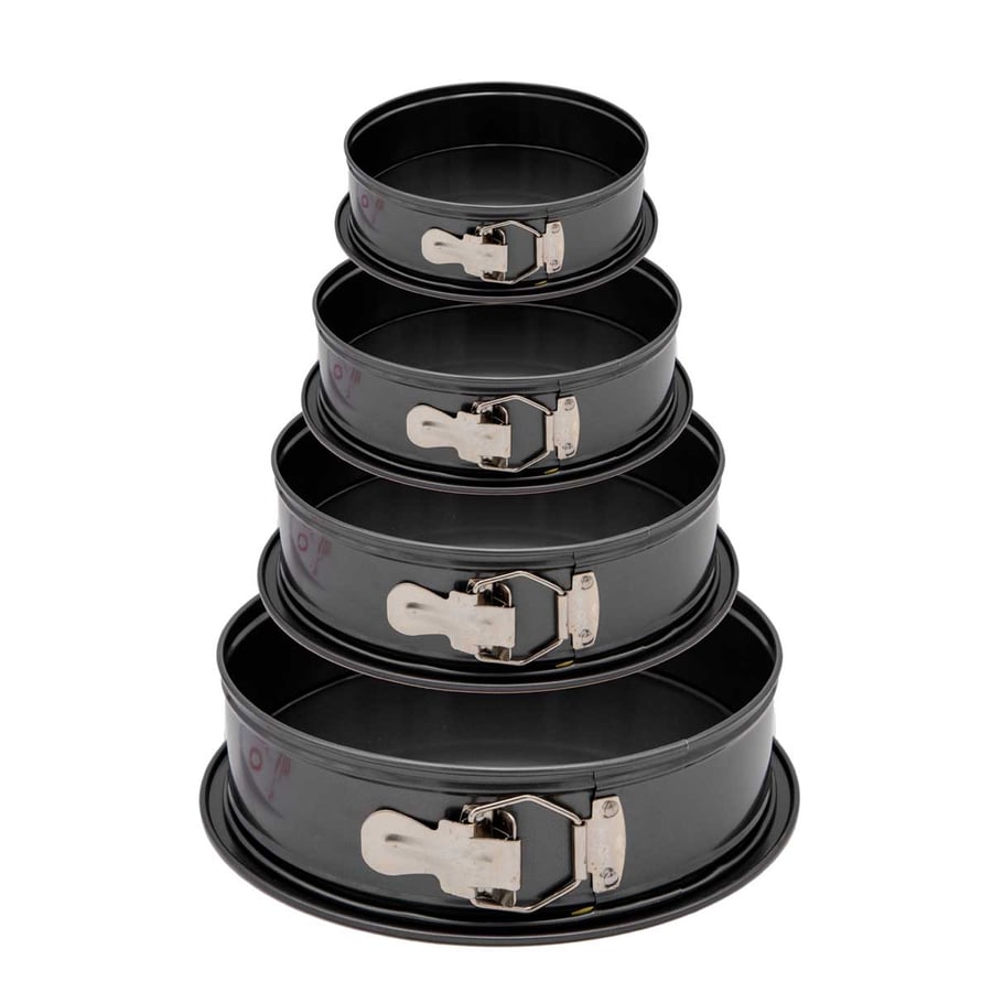 Round cake mold set with 4 sizes 15, 18, 22, and 25.5 cm