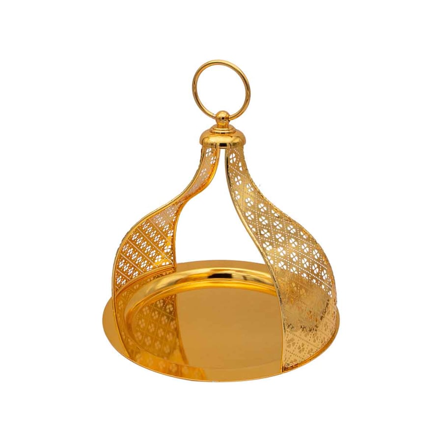 Golden round sweets tray size 30*30*30 cm