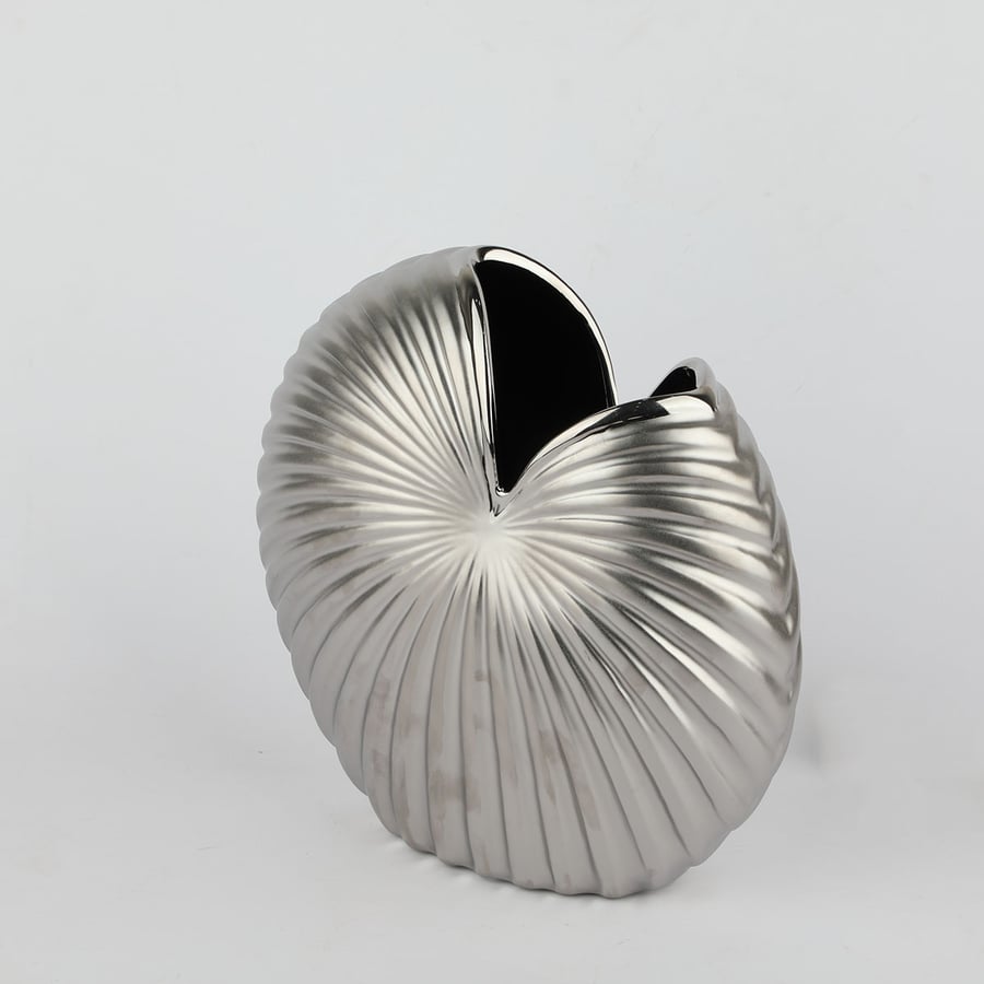 Silver ceramic vase, 23 cm height