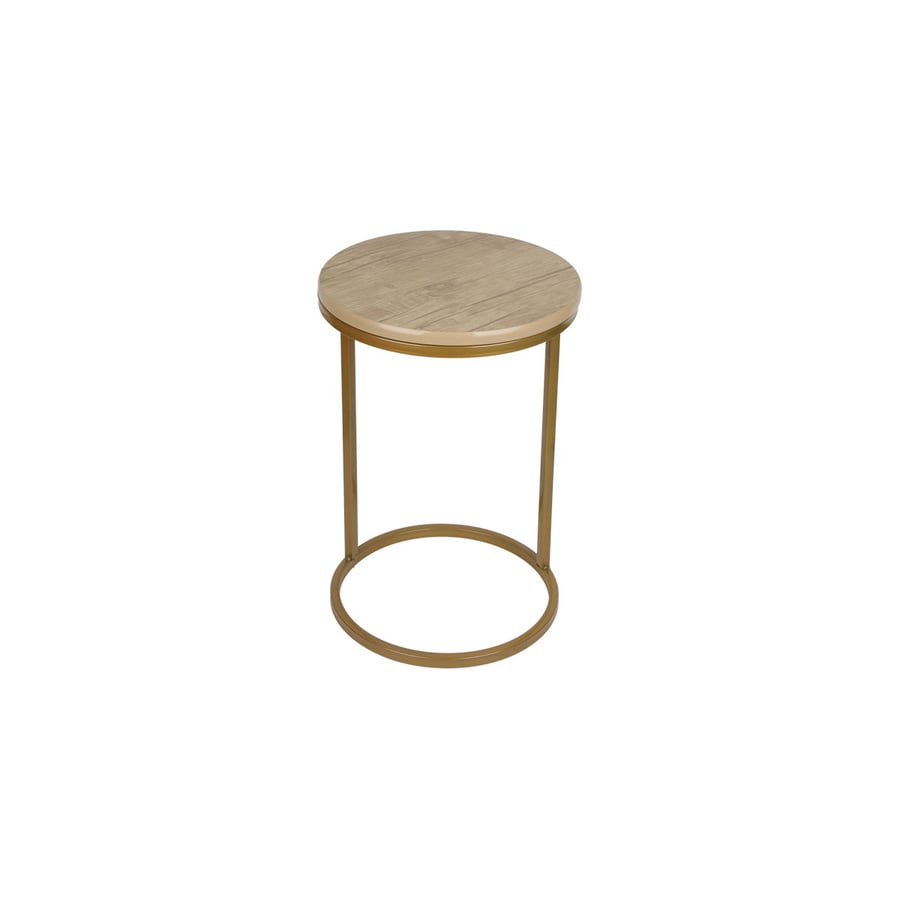 Single serving table wood / gold iron