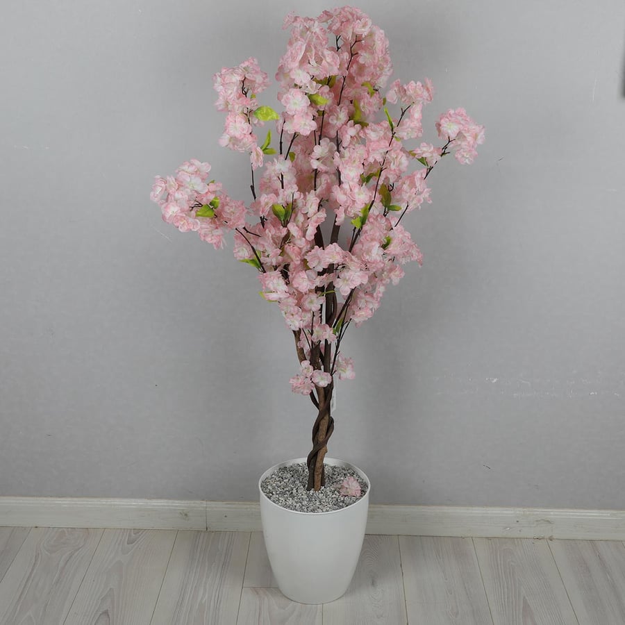 شجرة صناعي بمركن ابيض ارتفاع 130 سم