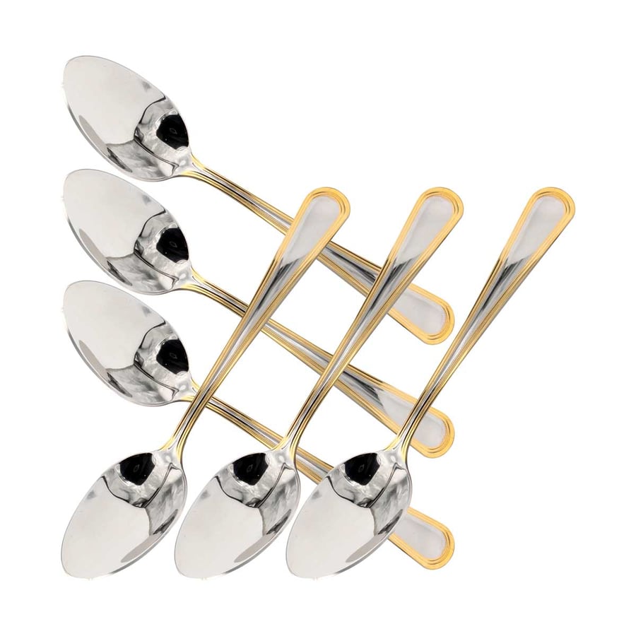 ملاعق حلا بحواف ذهبي