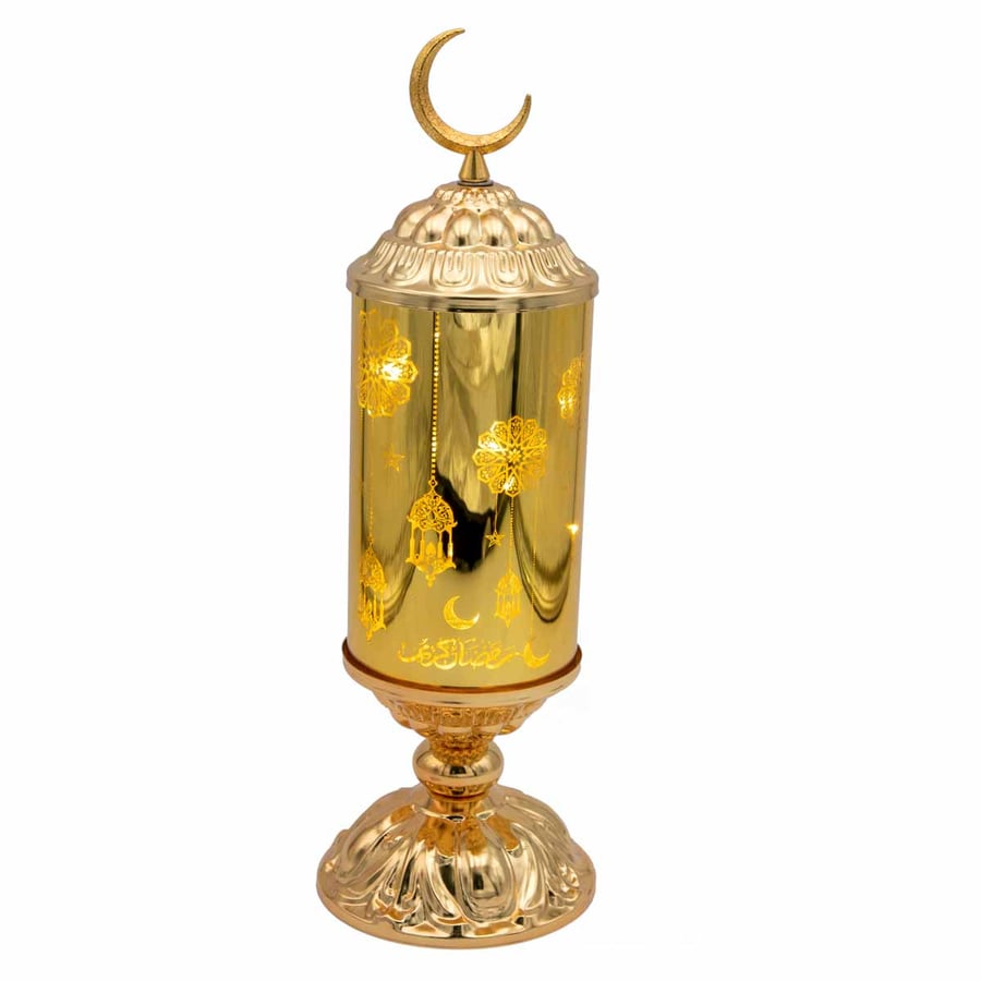 ديكور بطارية LED ذهبي مزخرف عمودي ارتفاع 35 سم