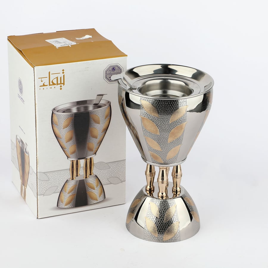 مبخرة استيل فضي  مقاس23*14سم ارتفاع