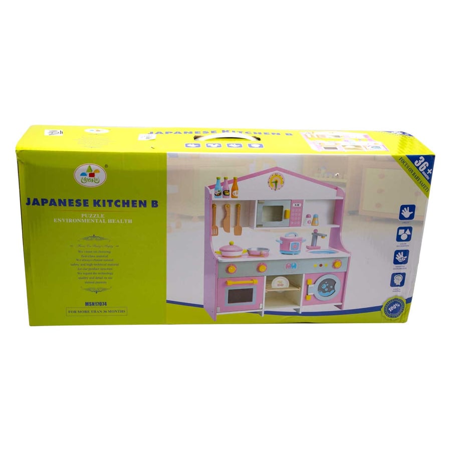 Wooden kitchen with tools +36 pieces