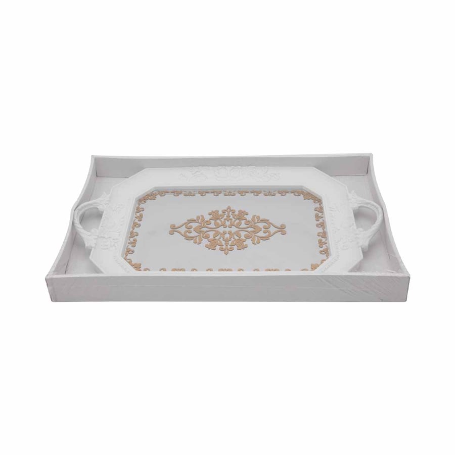 طوفرية تقديم مراية مستطيل مزخرف 40*25 سم