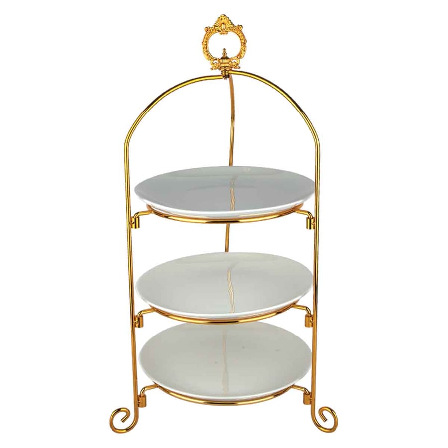 Golden sweets carrier, 3 floors, height 50 cm
