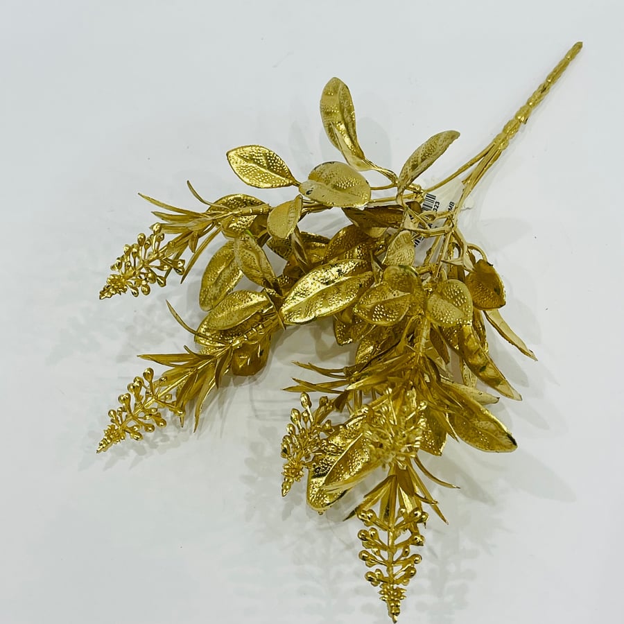 Artificial gold-colored coordinating rose, 30 cm size