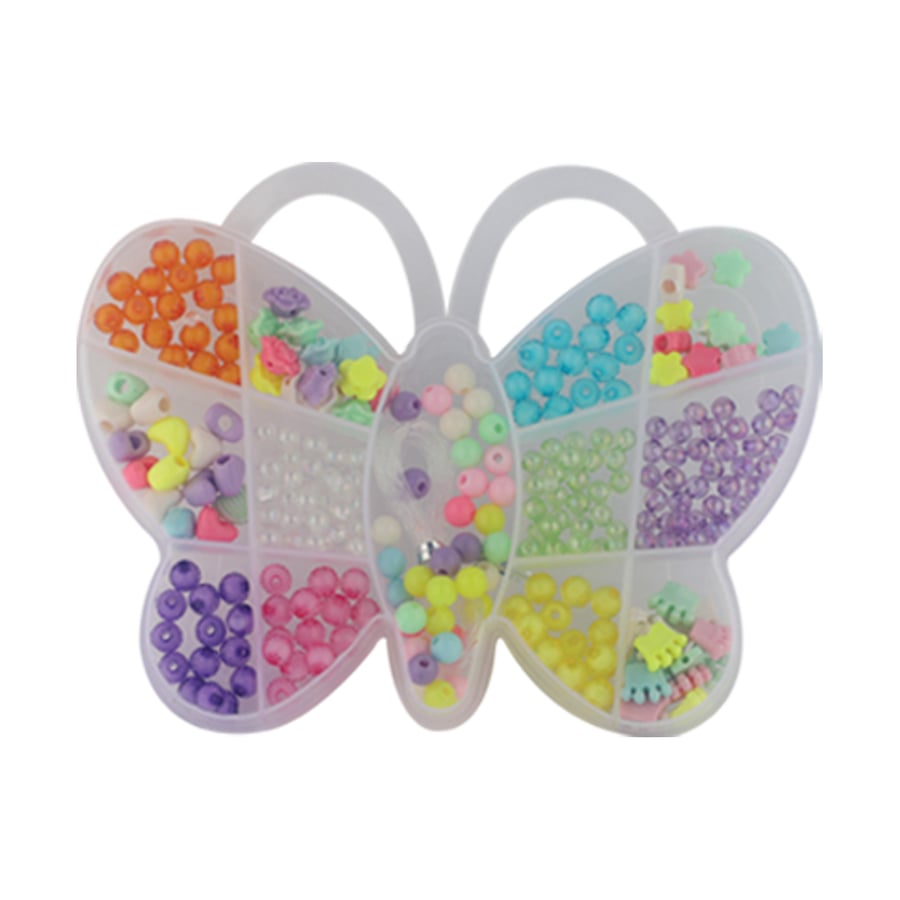 Colorful beads shapes with box