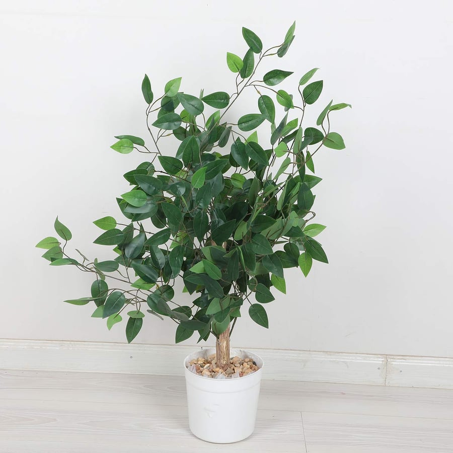 شجرة صناعي بمركن ابيض ارتفاع 90 سم