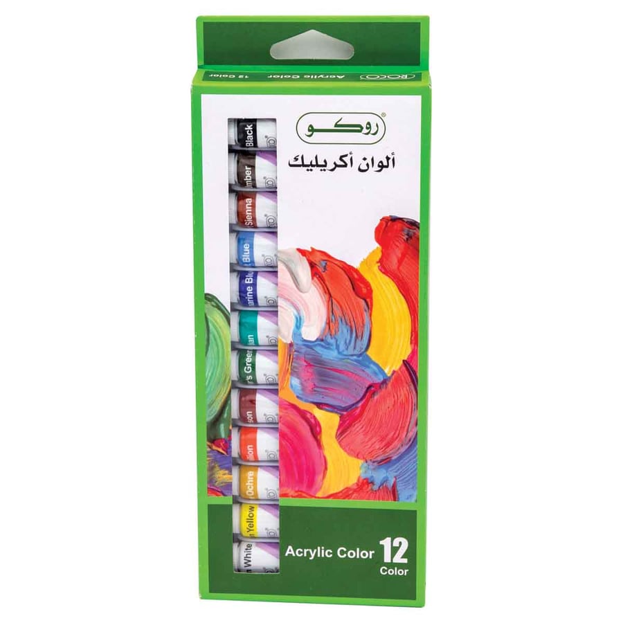A set of 12 acrylic colors