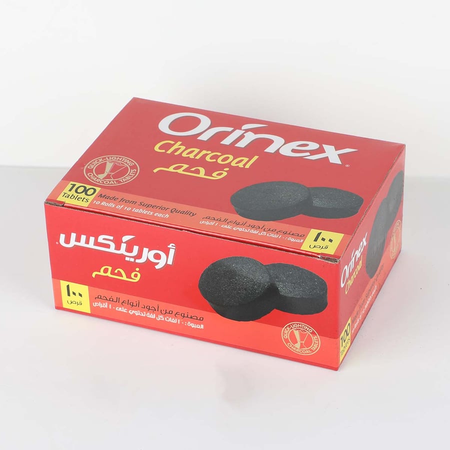 فحم اورينكس مدور مغلف بقصدير 100قرص