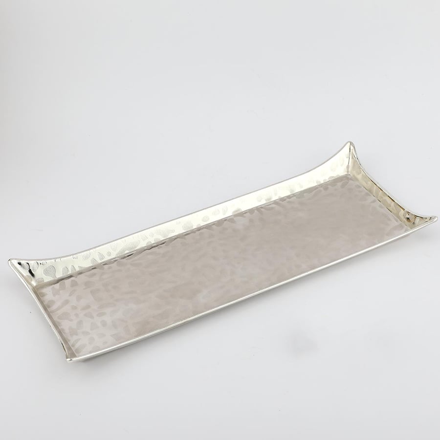 Silver rectangular dessert serving plate size 31*12 cm