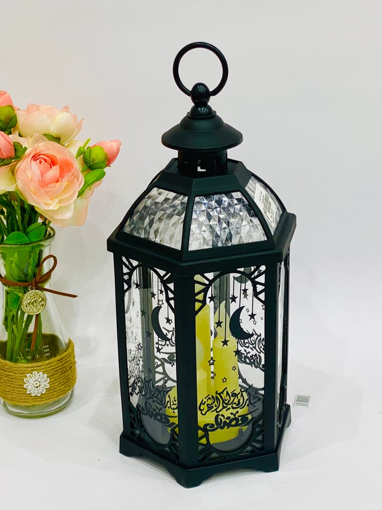 فانوس رمضان ارتفاع 31سم لون اسود