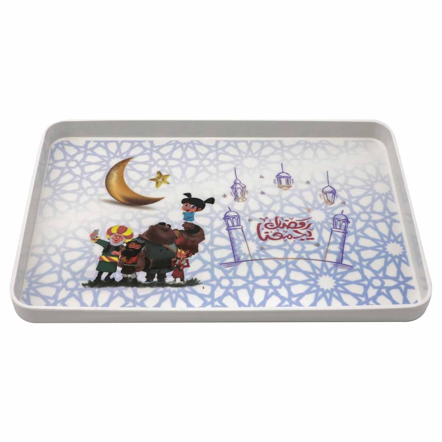 تبسي بلاستيك مزخرف بزينة رمضان 35*23 سم