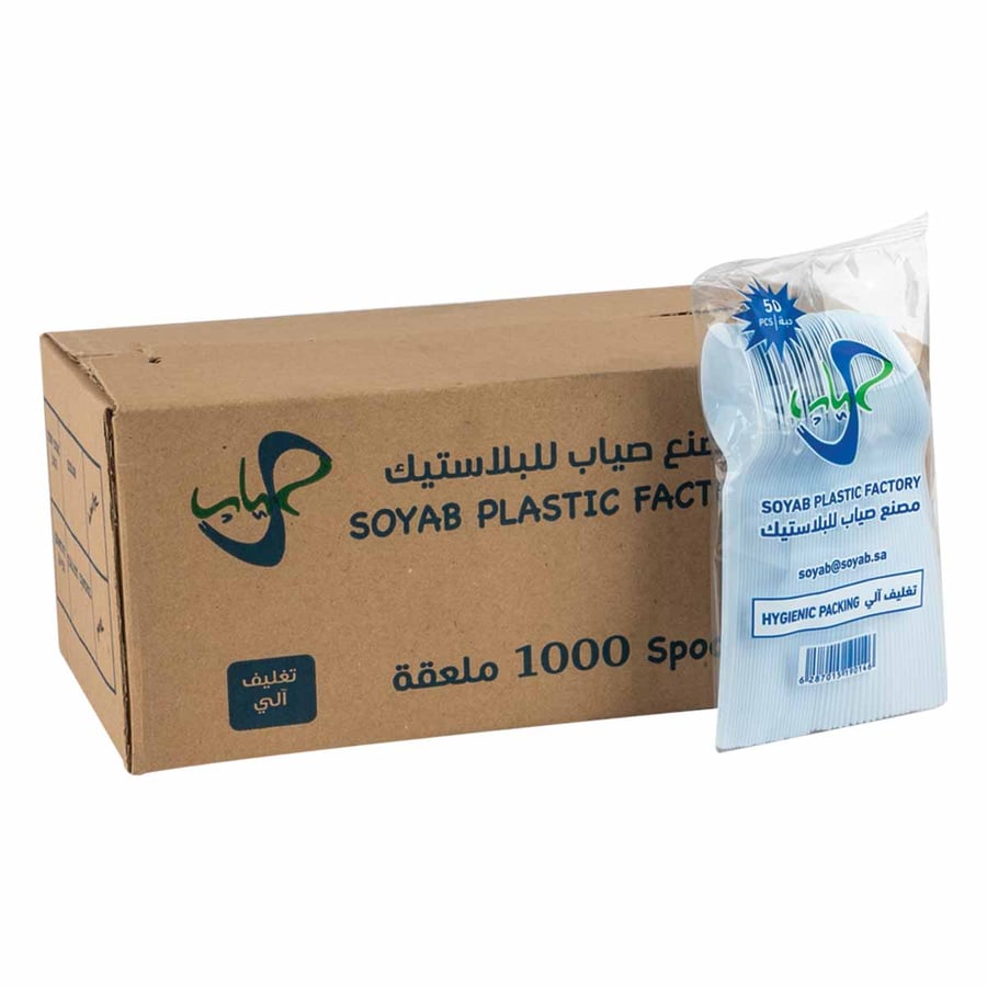 كرتون ملاعق بلاستيك 1000 حبة