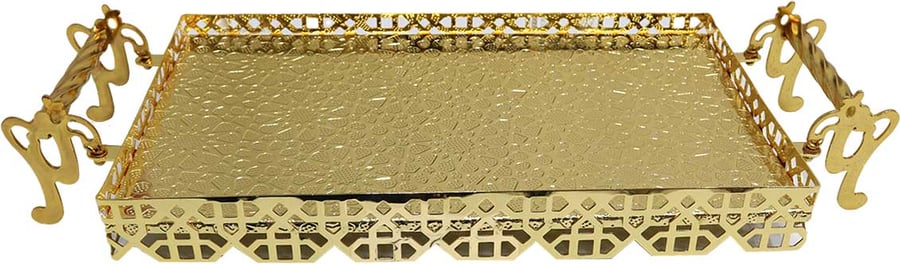 طوفرية تقديم ذهبي حلويات 42*25 سم مزخرف