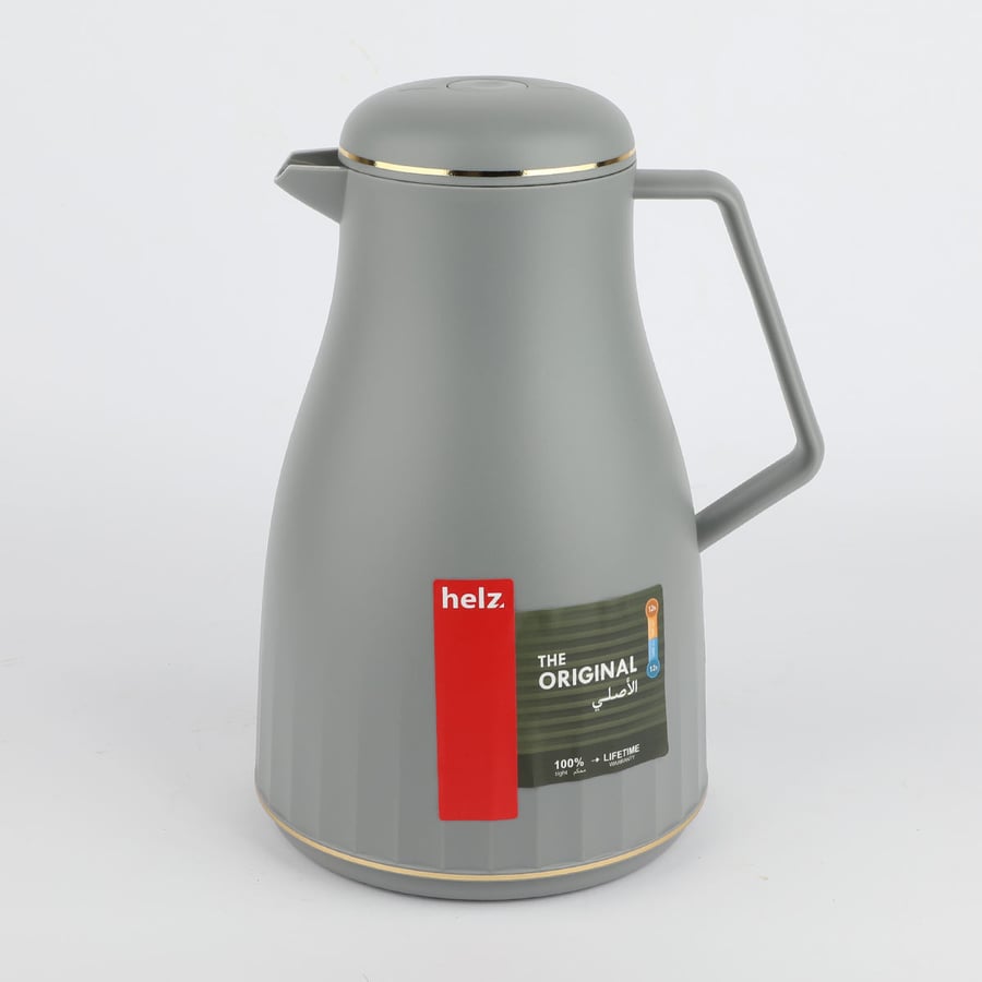 Hills thermos with gold line, silver color, 1 liter
