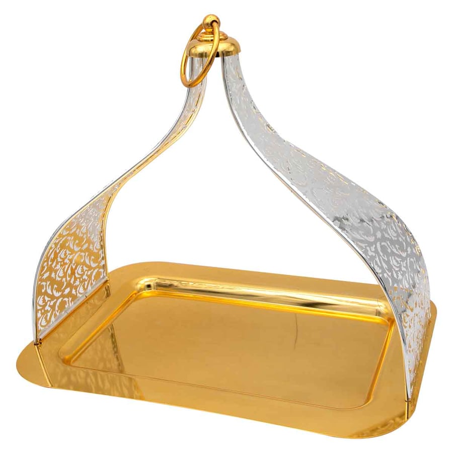 Golden sweets carrier with silver, size 44*31*30 cm