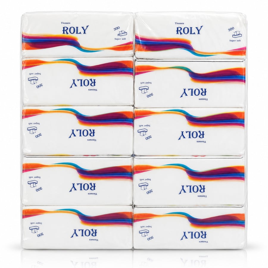 Face tissue roll 300 tissues 10 packs