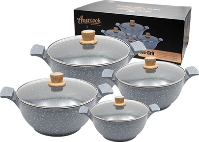 Granite pot set, 4 pots